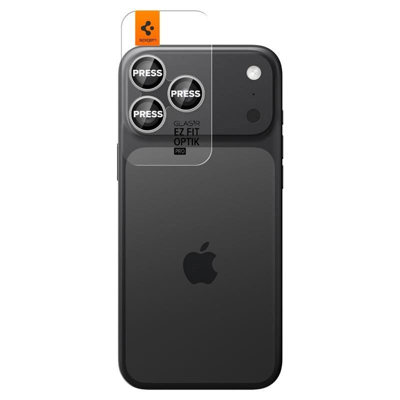 iPhone 17 Pro / 17 Pro Max / 16 Pro / 16 Pro Max / 15 Pro / 15 Pro Max / 14 Pro / 14 Pro Max Spigen Glass tR EZ Fit Optik Pro Kameralinsskyddsglas - 2 st - Silver
