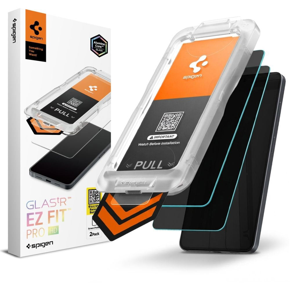 Samsung Galaxy S26+ (Plus) Spigen Glass tR EZ Fit Pro HD Skärmskyddsglas - Privacy Funktion - 2 st - Genomskinlig