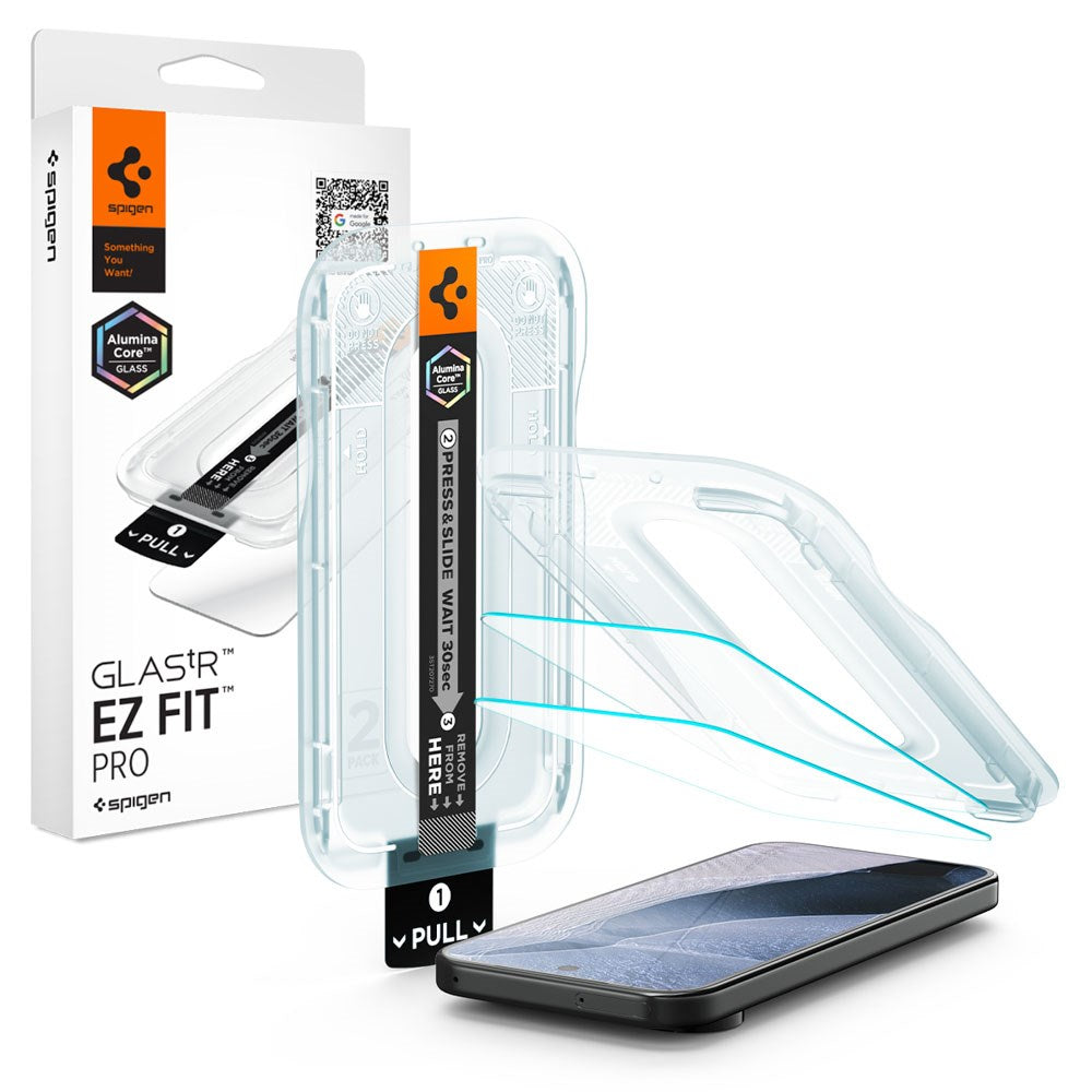Google Pixel 11 / 11 Pro Spigen Glass tR EZ Fit Pro Skärmskyddsglas - 2 st. - Genomskinlig