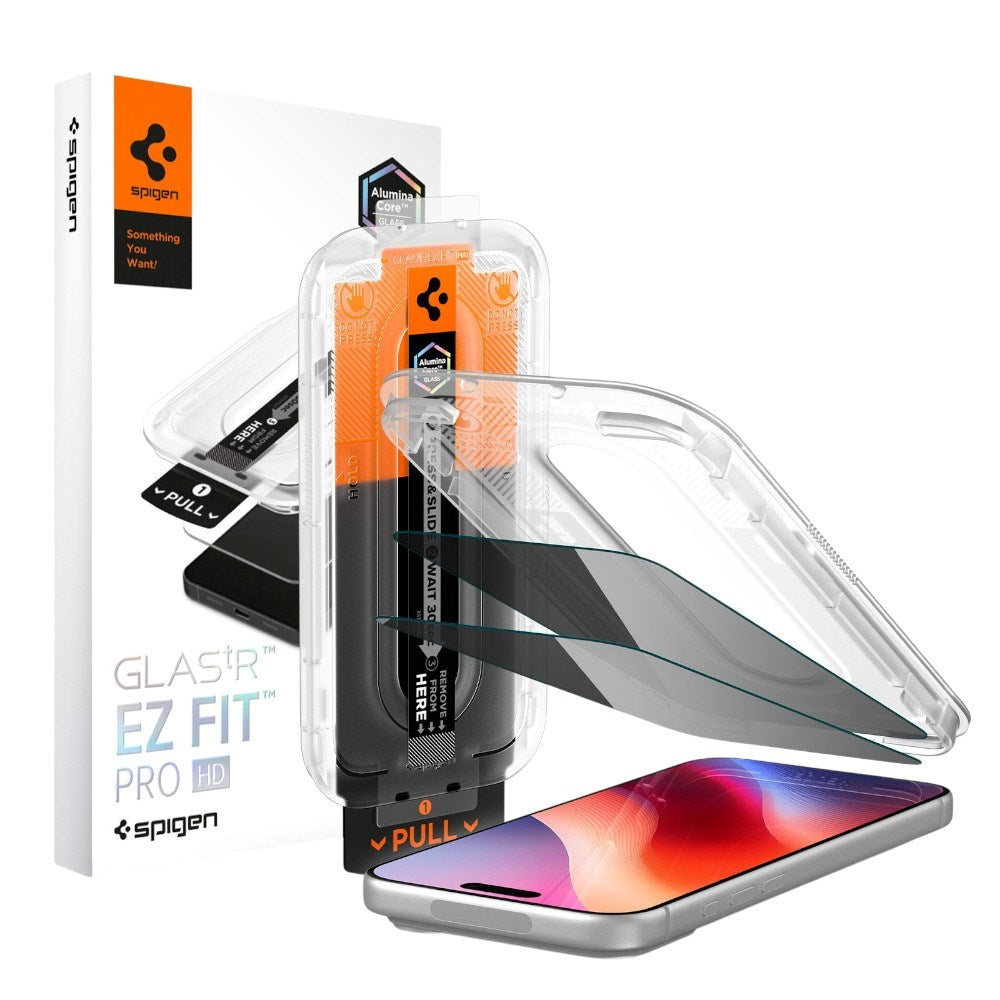 iPhone 18 Pro Spigen Glass tR EZ Fit Pro HD Privacy Skärmskyddsglas - 2 st - Genomskinlig