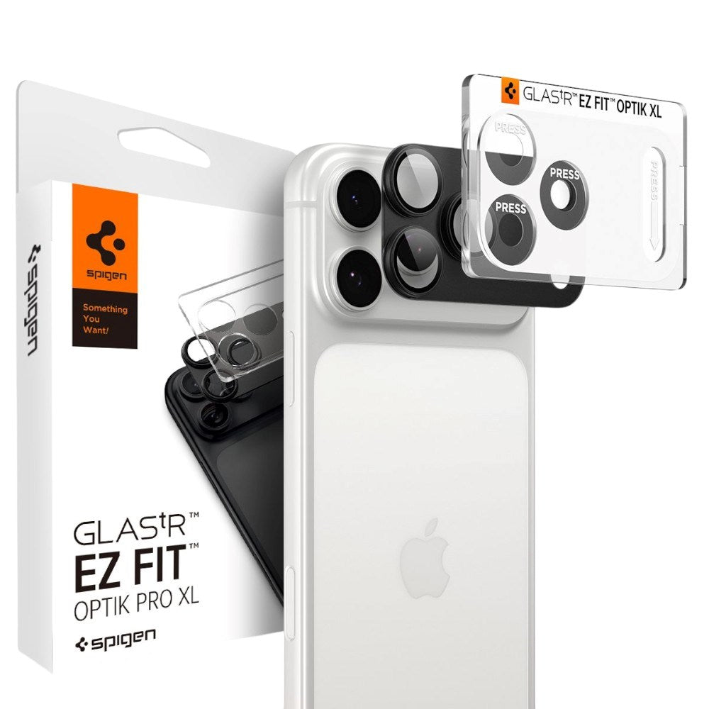 iPhone 18 Pro Spigen Glass tR EZ Fit Optik Pro XL Kameralinsskydd - Grå