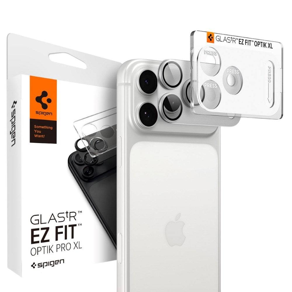 iPhone 18 Pro Max Spigen Glass tR EZ Fit Optik Pro XL Kameralinsskydd - Silver