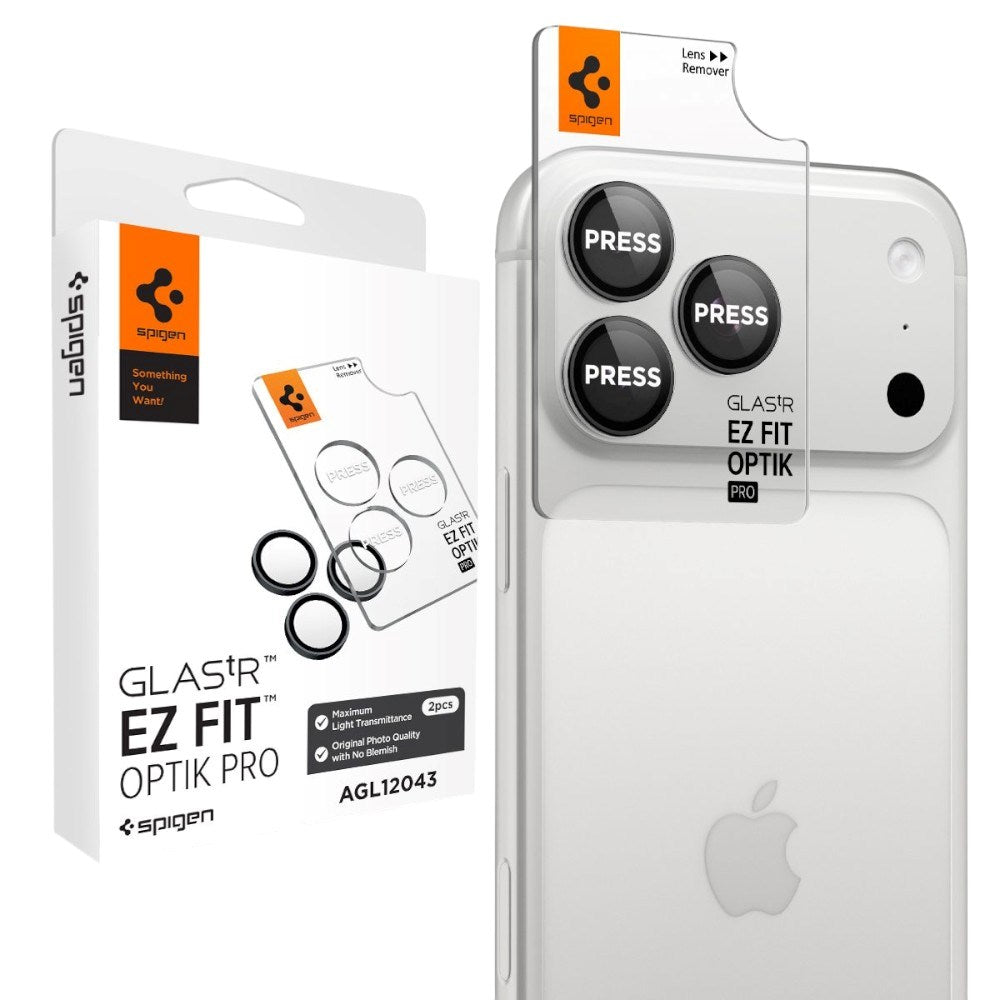 iPhone 18 Pro / 18 Pro Max Spigen Glass tR EZ Fit Optik Pro Kameralinsskydd - 2 st - Grå