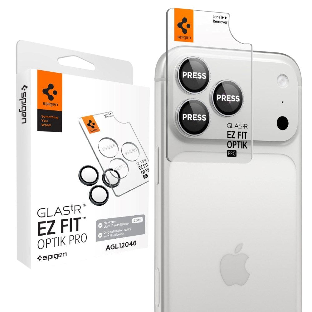 iPhone 18 Pro / 18 Pro Max Spigen Glass tR EZ Fit Optik Pro Kameralinsskydd - 2 st - Silver