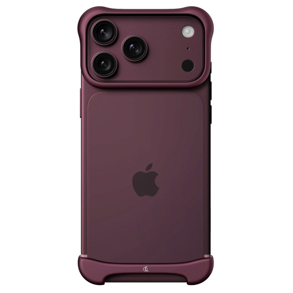 iPhone 18 Pro Max Arc Pulse Aluminum Bumper Skal - Matte Dark Red