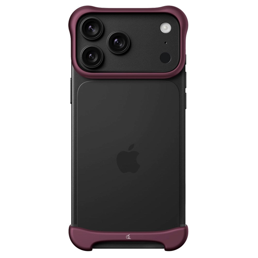iPhone 18 Pro Max Arc Pulse Aluminum Bumper Skal - Matte Dark Red
