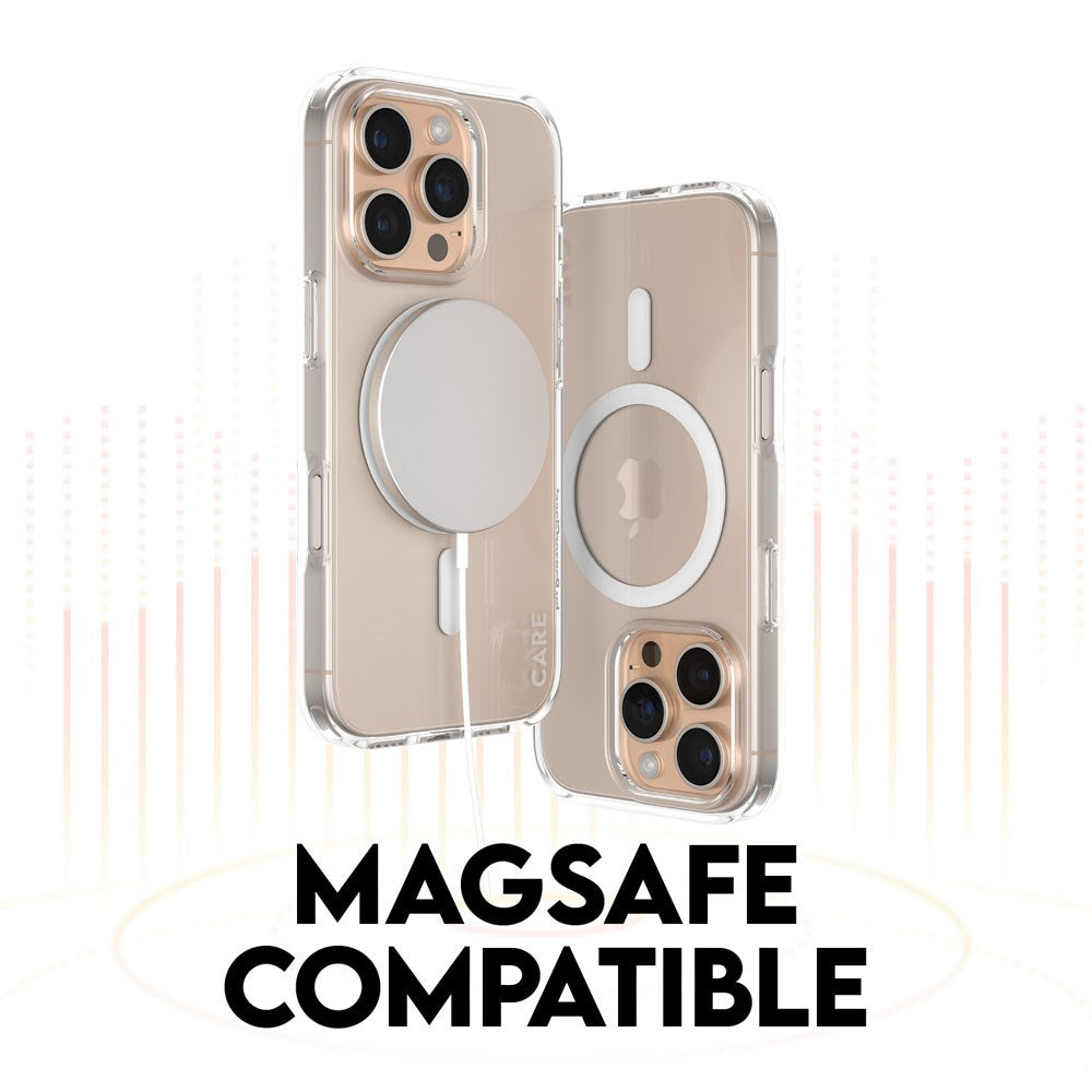 CARE By PanzerGlass iPhone 16 Pro 3-i-1 FLAGSHIP MagSafe Bundle - Skärmskydd (UWF) / Skal / Kameraskydd - Genomskinlig / Vit
