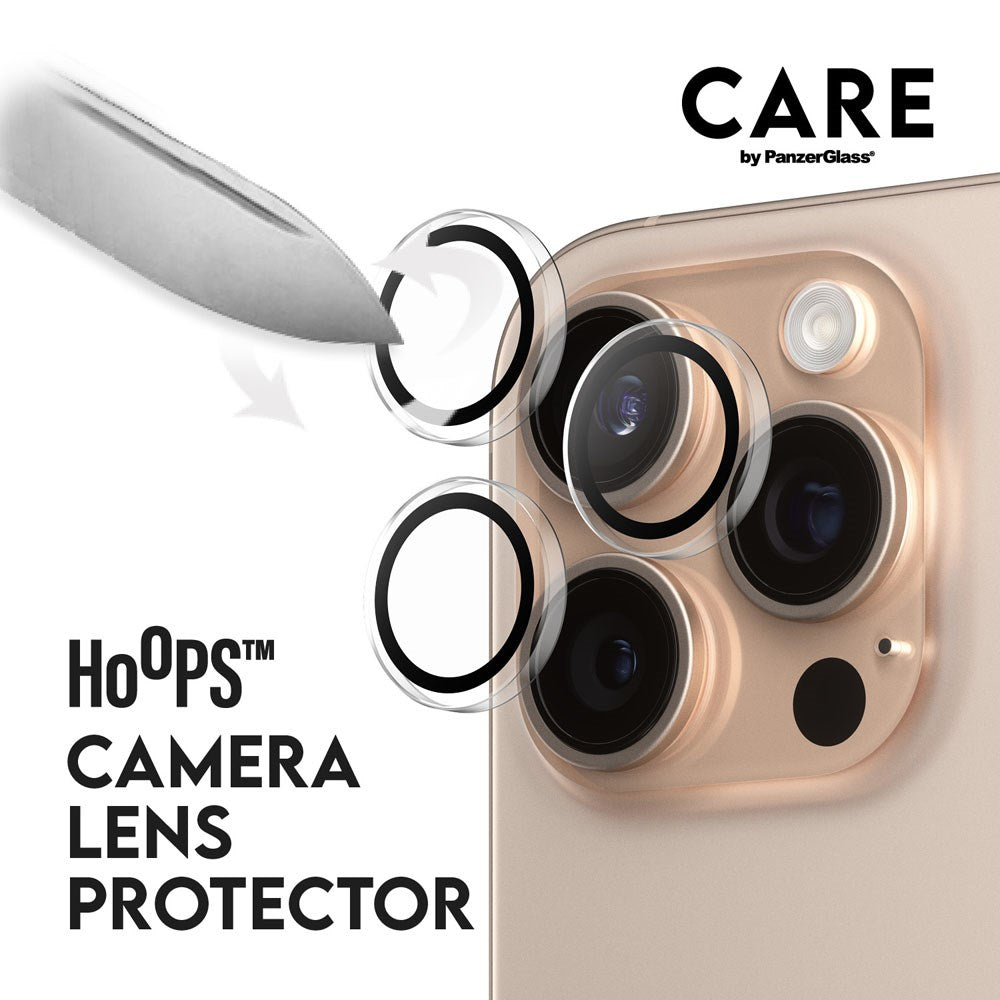 CARE By PanzerGlass iPhone 16 Pro Max 3-i-1 FLAGSHIP MagSafe Bundle - Skärmskydd (UWF) / Skal / Kameraskydd - Genomskinlig / Vit