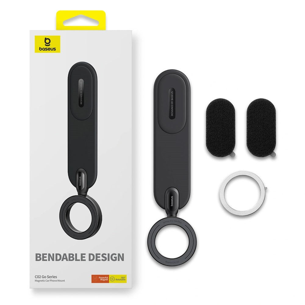 Baseus C02 Go Flexibel Bilhållare - Instrumentbräda - MagSafe Kompatibel - Svart