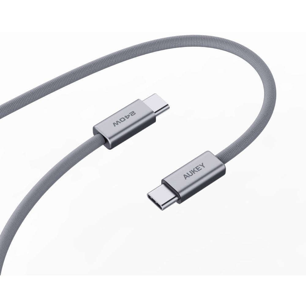 Aukey CB-DC242 Circlet Blink 240W USB-C till USB-C Kabel - 1.8m - Grå