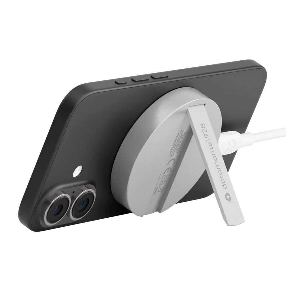 dbramante1928 Qi2 25W Trådlös Magnetisk Laddare m. Ställfunktion – MagSafe Kompatibel – Aluminium
