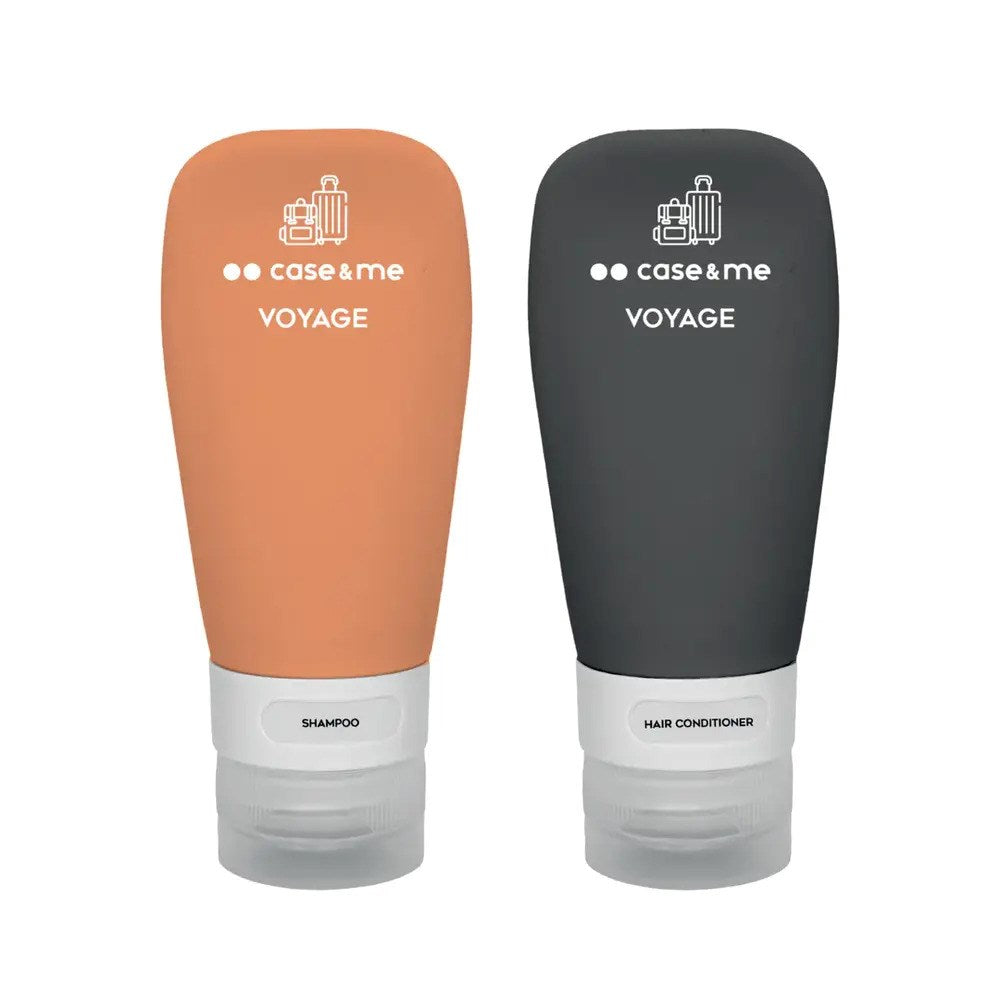 Case&Me Silikon Reseflaskset - 2 st - Orange / Svart