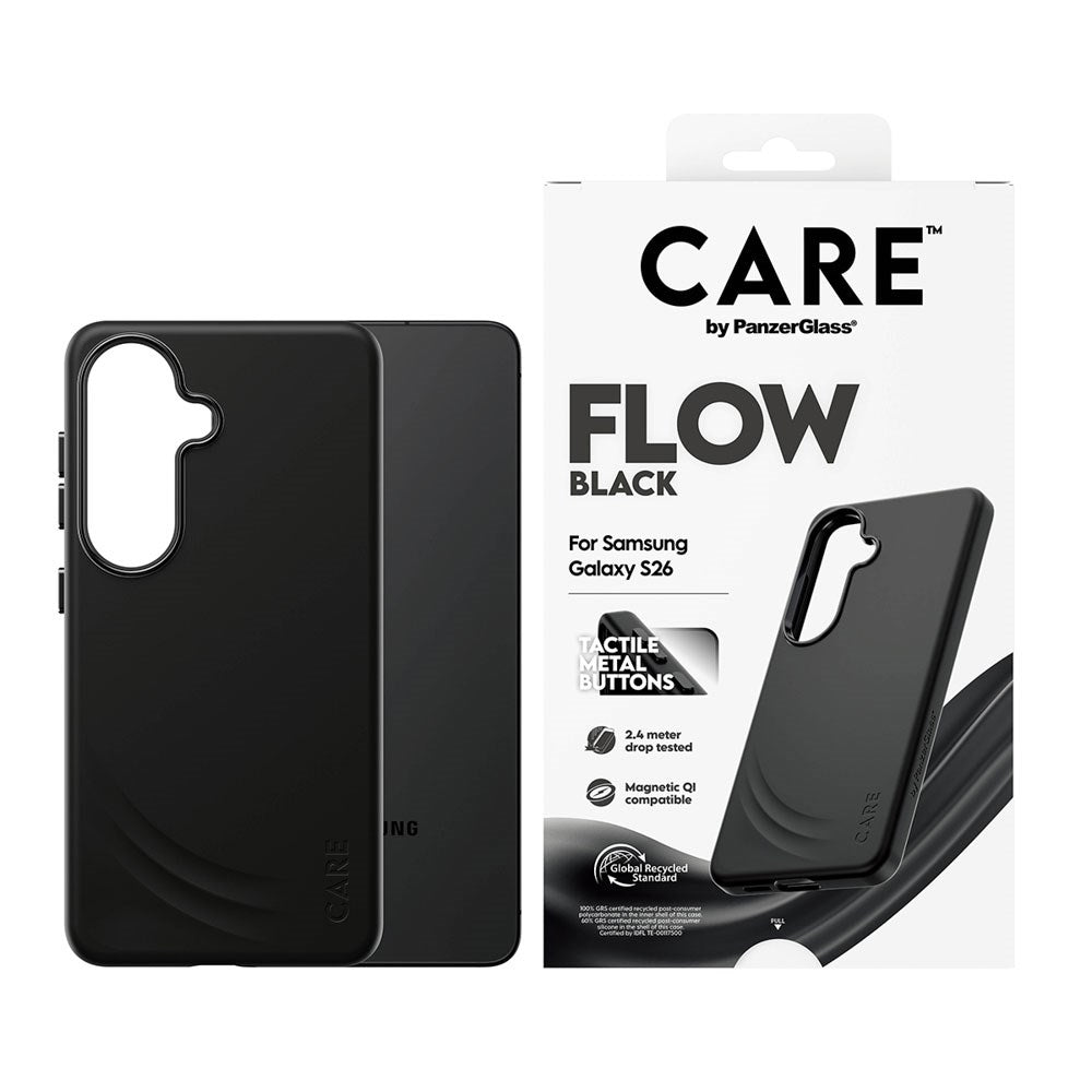 Samsung Galaxy S26 CARE by PanzerGlass Feature Flow Skal - Qi Kompatibel - Svart