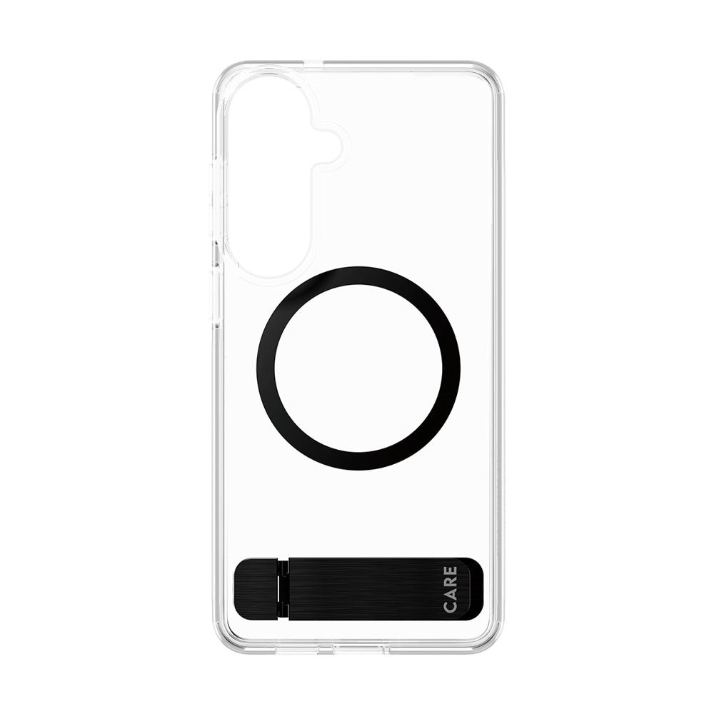 Samsung Galaxy S26+ (Plus) CARE by PanzerGlass Feature Kickstand Skal - Qi Kompatibel - Transparent / Black