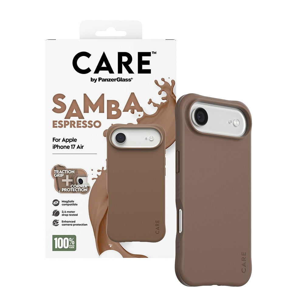 CARE by PanzerGlass iPhone Air Fashionable Samba Skal - MagSafe Kompatibel - Espresso