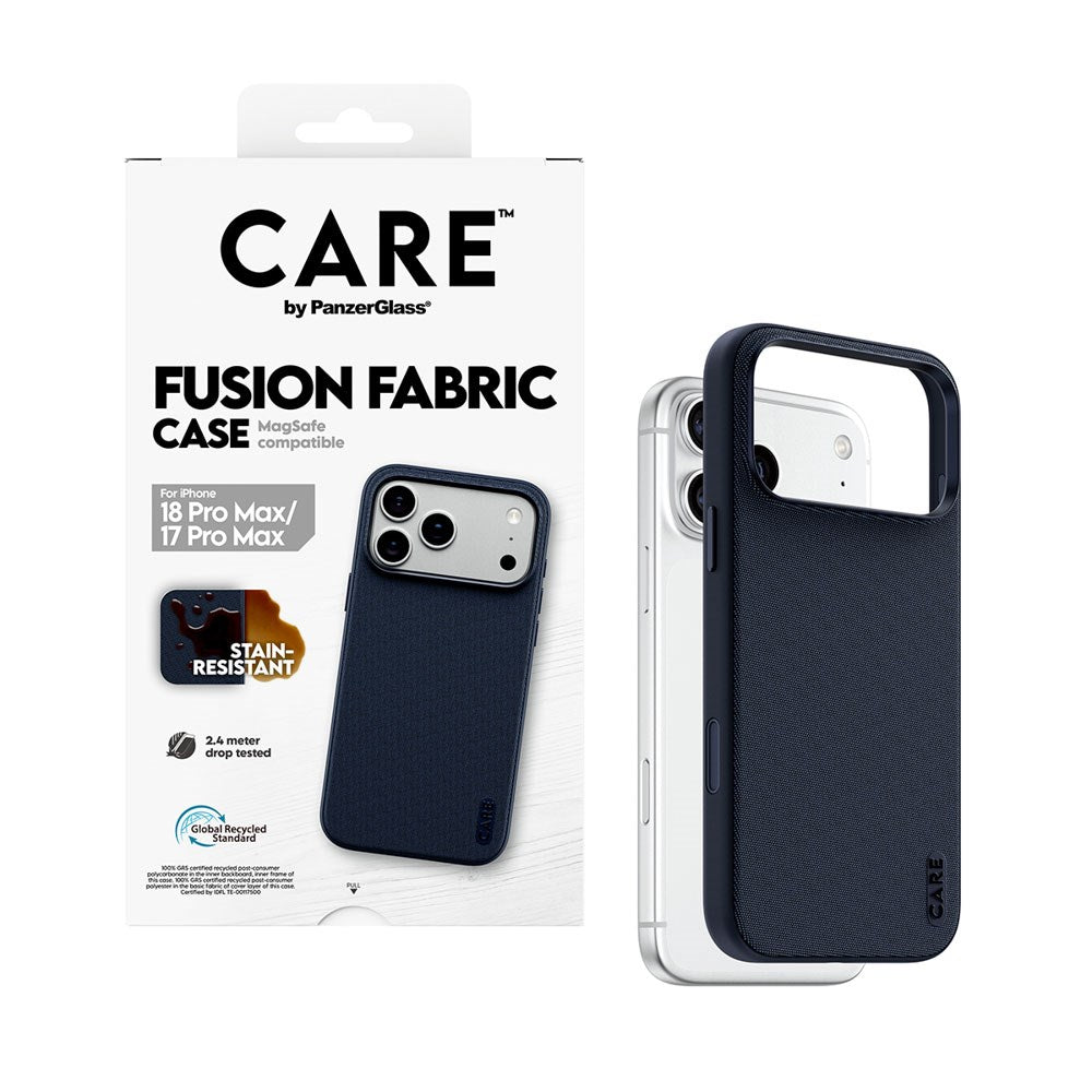 iPhone 18 Pro Max / 17 Pro Max CARE by PanzerGlass Fusion Fabric Skal - MagSafe Kompatibel - Blå