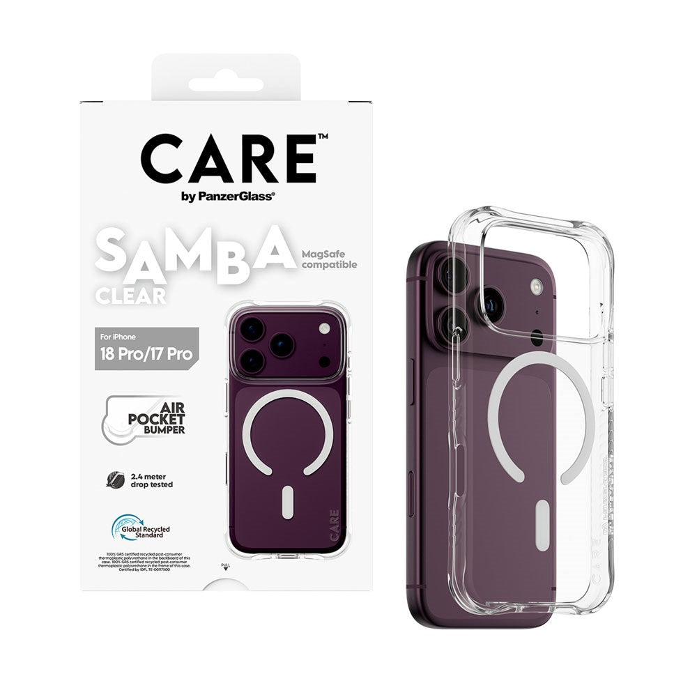 iPhone 18 Pro / 17 Pro CARE by PanzerGlass Fashionable Samba Skal - MagSafe Kompatibel - Genomskinlig