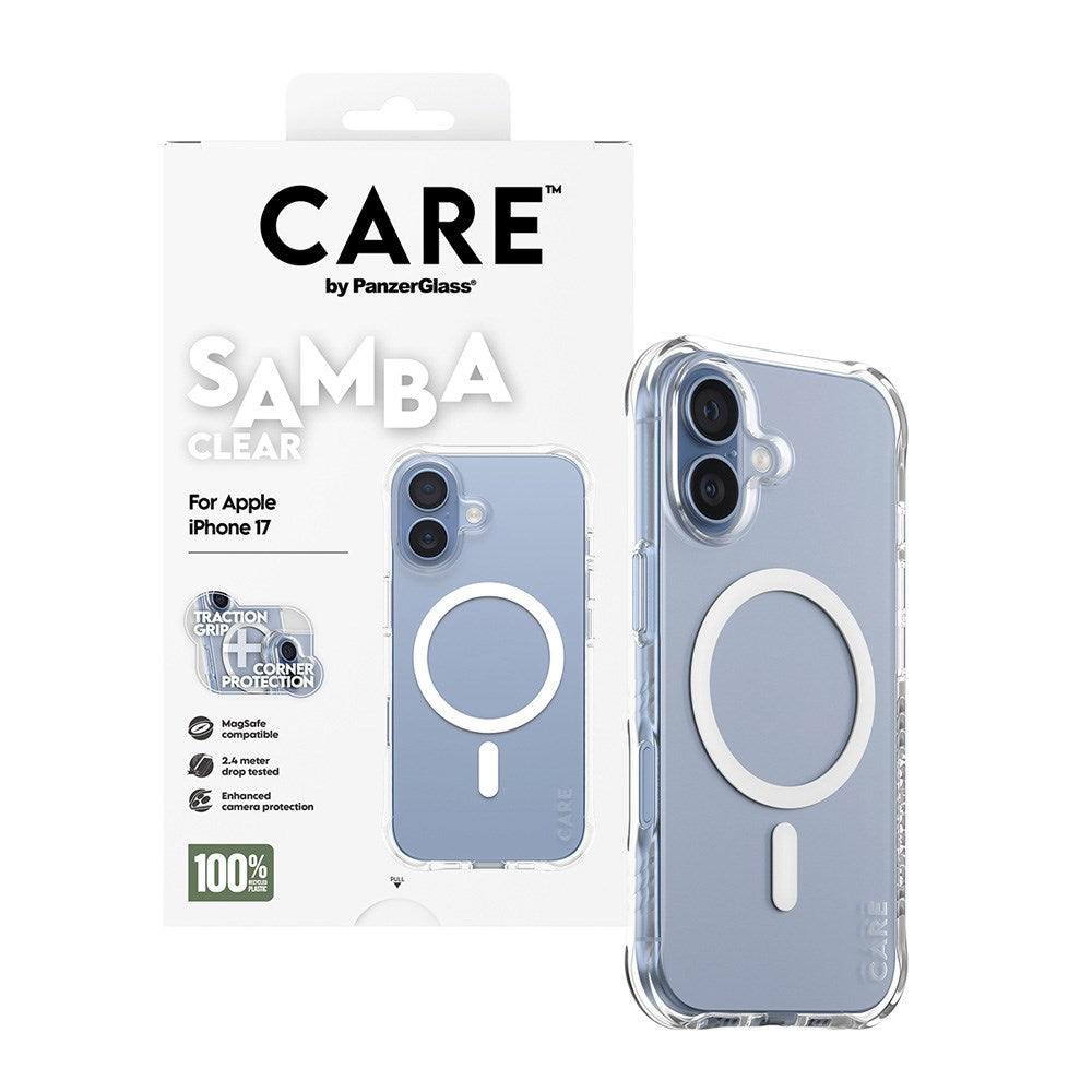 CARE by PanzerGlass iPhone 17 Fashionable Samba Skal - MagSafe Kompatibel - Transparent