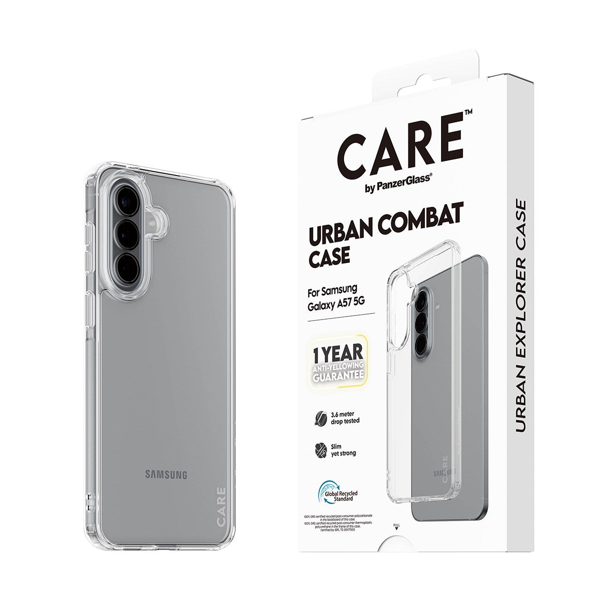 Samsung Galaxy A57 CARE by PanzerGlass Urban Combat Skal - Transparent