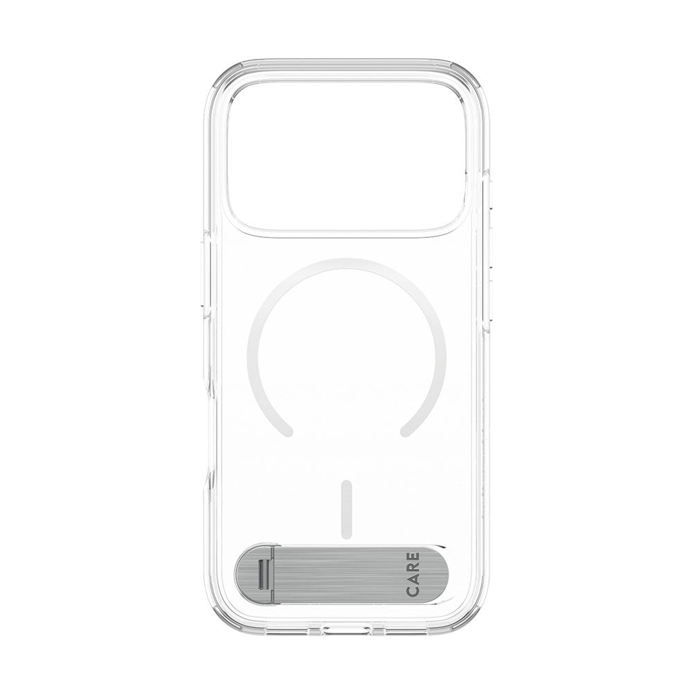 iPhone 18 Pro / 17 Pro CARE by PanzerGlass Feature Kickstand Skal - MagSafe Kompatibel - Genomskinlig / Vit