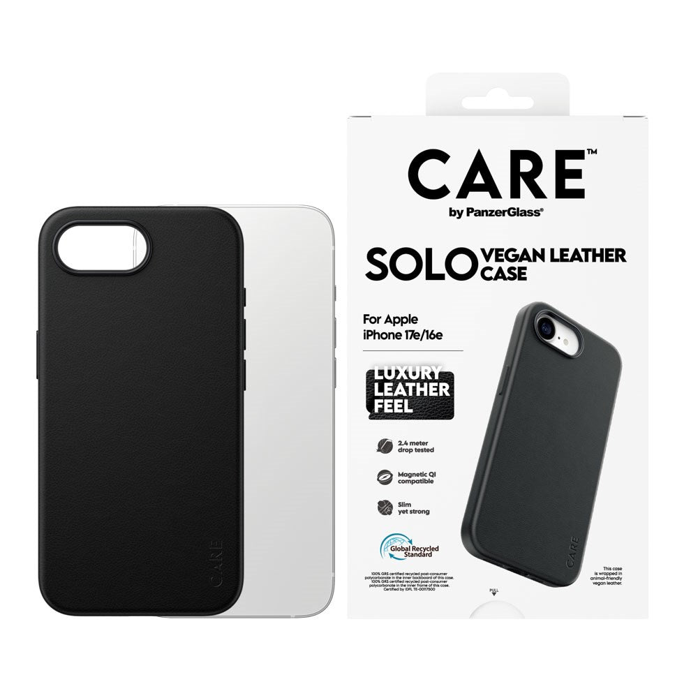 iPhone 17e / 16e CARE by PanzerGlass SOLO Skal - Svart