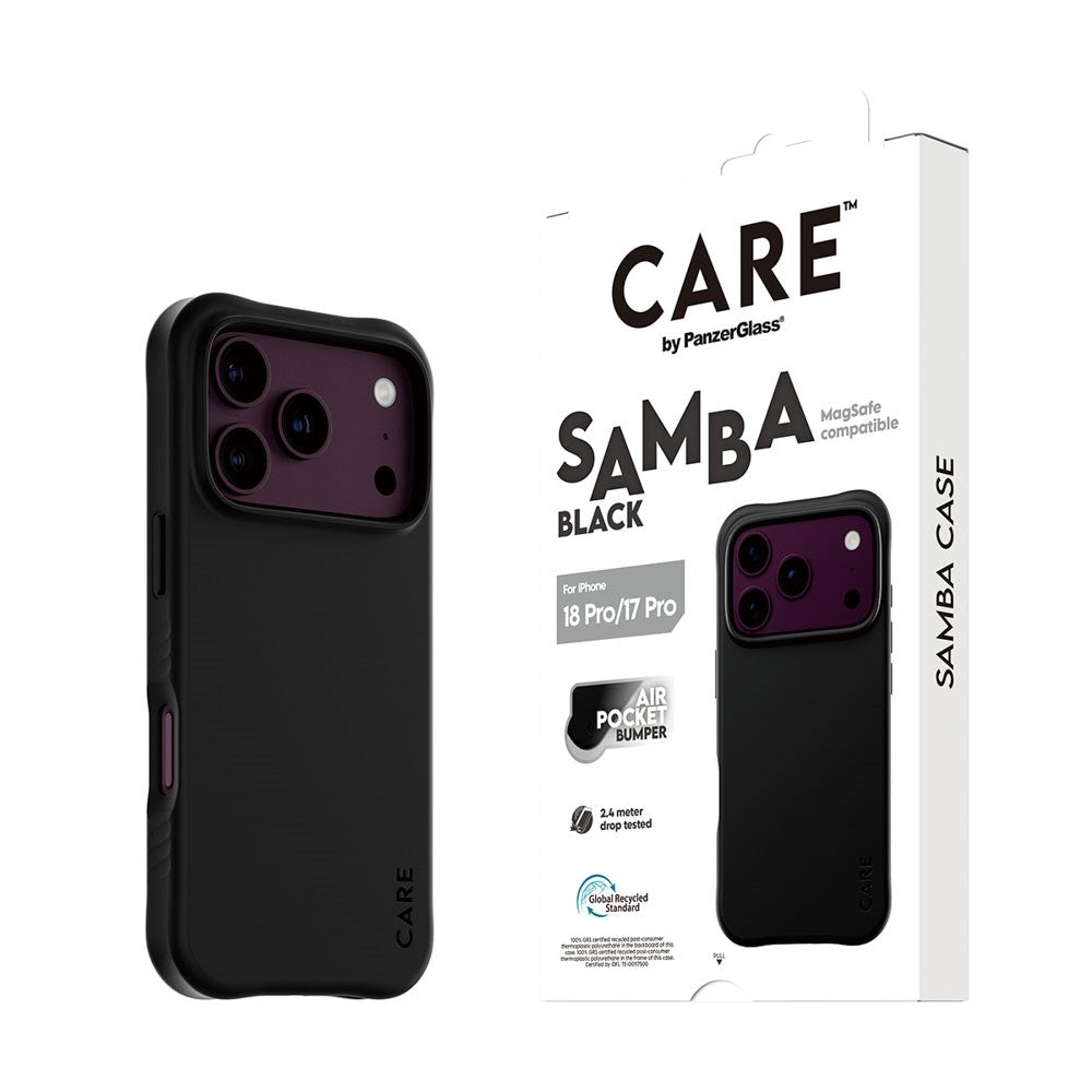 iPhone 18 Pro / 17 Pro CARE by PanzerGlass Fashionable Samba Skal - MagSafe Kompatibel - Black