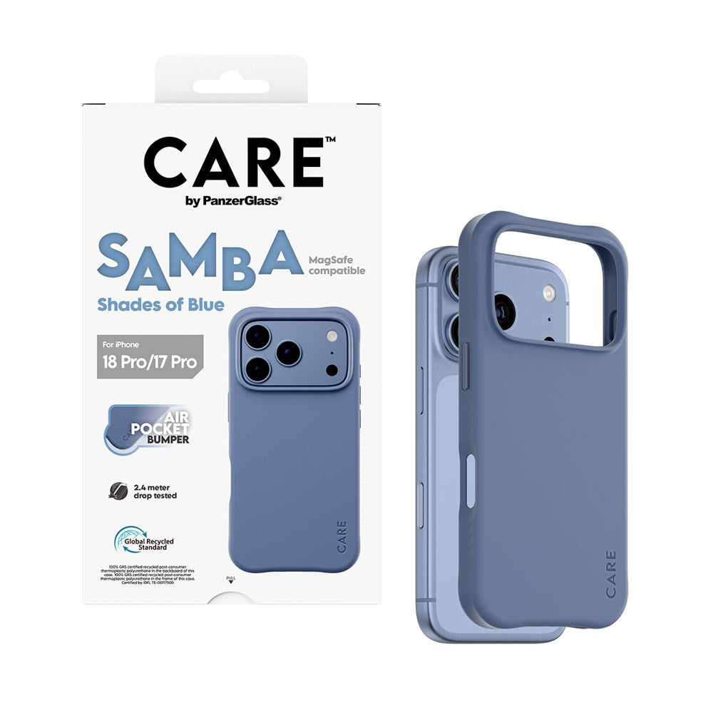 iPhone 18 Pro / 17 Pro CARE by PanzerGlass Fashionable Samba Skal - MagSafe Kompatibel - Shades of Blue