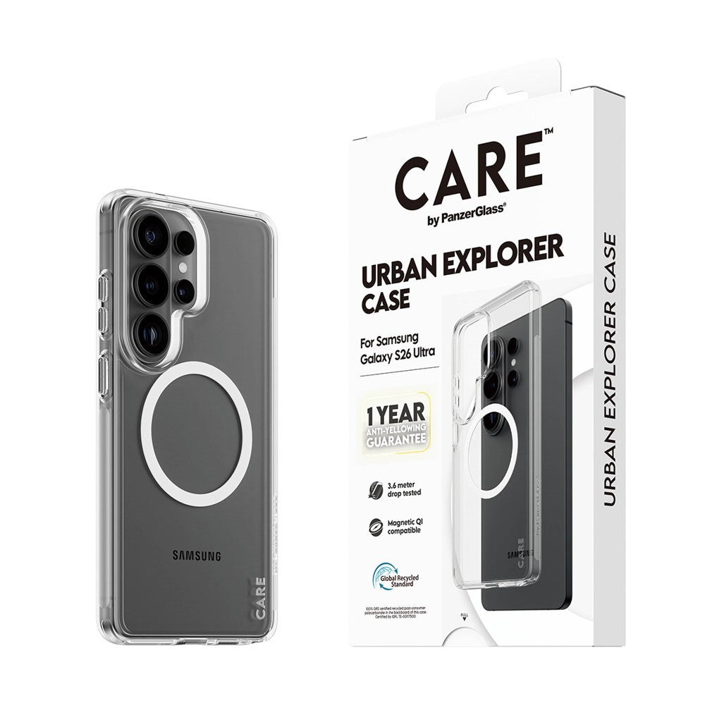 Samsung Galaxy S26 Ultra CARE by PanzerGlass Urban Explorer Skal - Qi Kompatibel - Genomskinlig / Vit