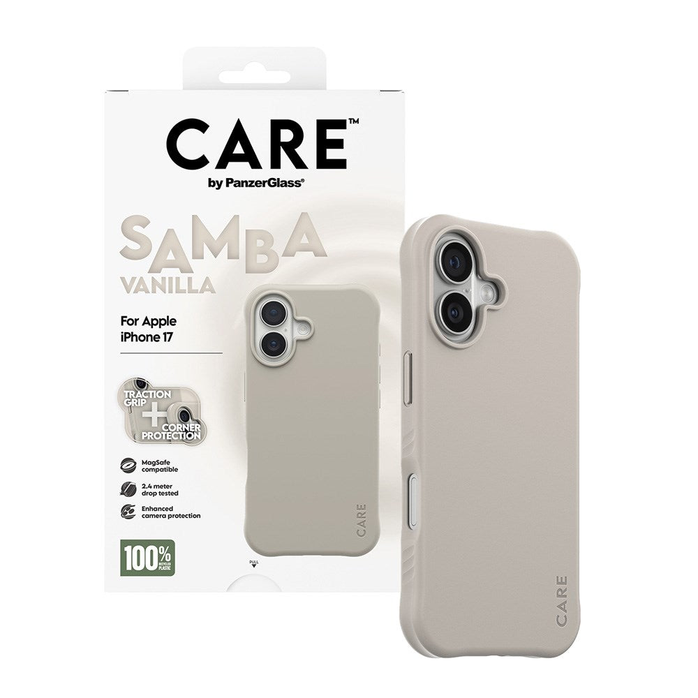 CARE by PanzerGlass iPhone 17 Fashionable Samba Skal - MagSafe Kompatibel - Vanilla
