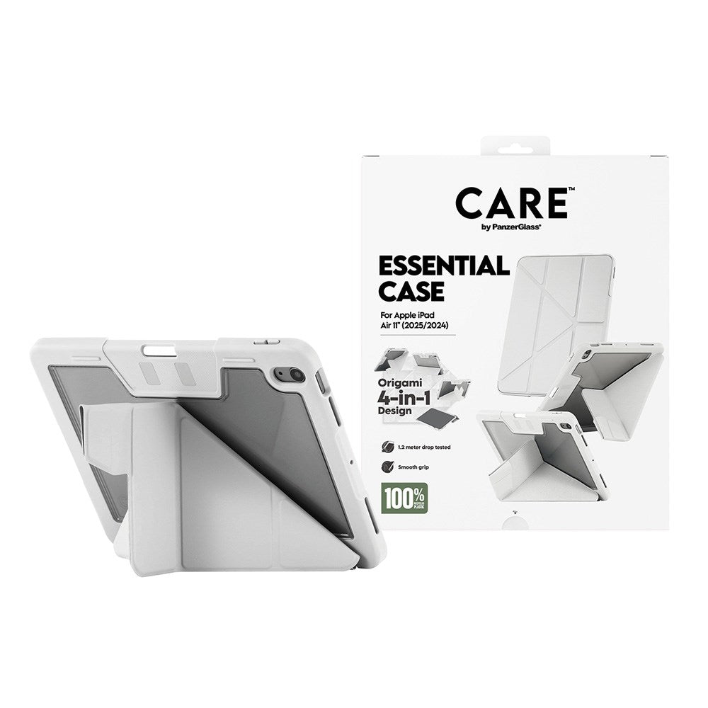 iPad Air 11" (2025 / 2024) Care by PanzerGlass Essential Case - Stående Funktion - Grå