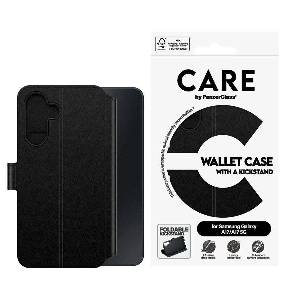 CARE by PanzerGlass Samsung Galaxy A17 (5G) Feature Wallet Case m. Stativfunktion - Svart
