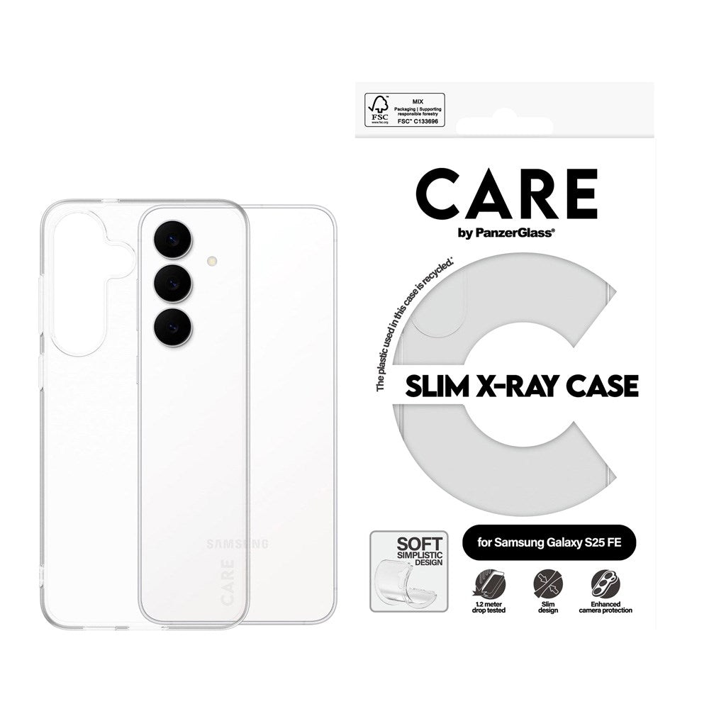 CARE by PanzerGlass Samsung Galaxy S25 FE Fashionable Transparent X-Ray Soft Basic Case - Genomskinlig