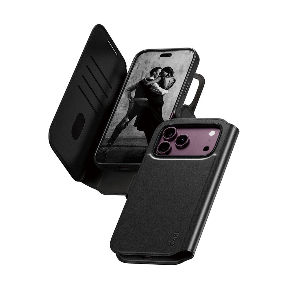 iPhone 18 Pro Max / 17 Pro Max CARE by PanzerGlass Feature Tango 2-i-1 Fodral med Plånbok - MagSafe Kompatibel - Svart