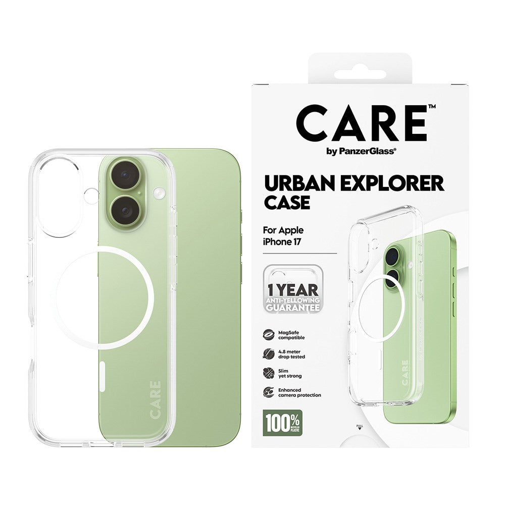 CARE by PanzerGlass iPhone 17 FLAGSHIP Urban Explorer Skal - MagSafe Kompatibel - Transparent