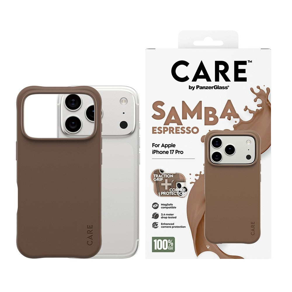 CARE by PanzerGlass iPhone 17 Pro Fashionable Samba Skal - MagSafe Kompatibel - Espresso