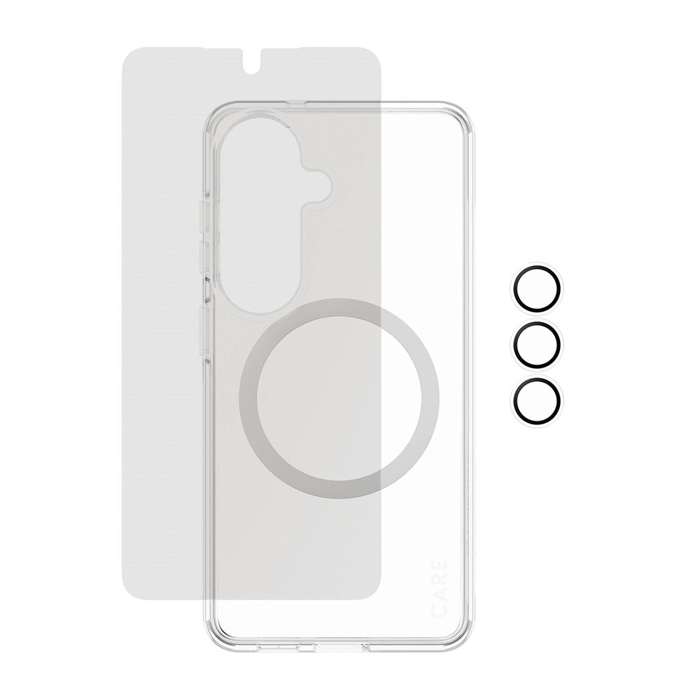 Samsung Galaxy S26 Urban Combat 3-in-1 Privacy Bundle med Skal / Skärmskydd (Privacy) / Kameraskydd - Qi Kompatibel - Genomskinlig
