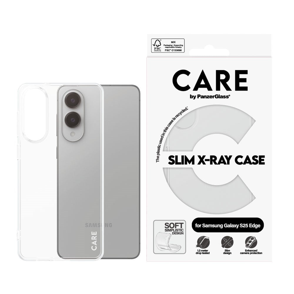 CARE by PanzerGlass Samsung Galaxy S25 Edge FASHION X-Ray Soft Basic Skal - Genomskinlig
