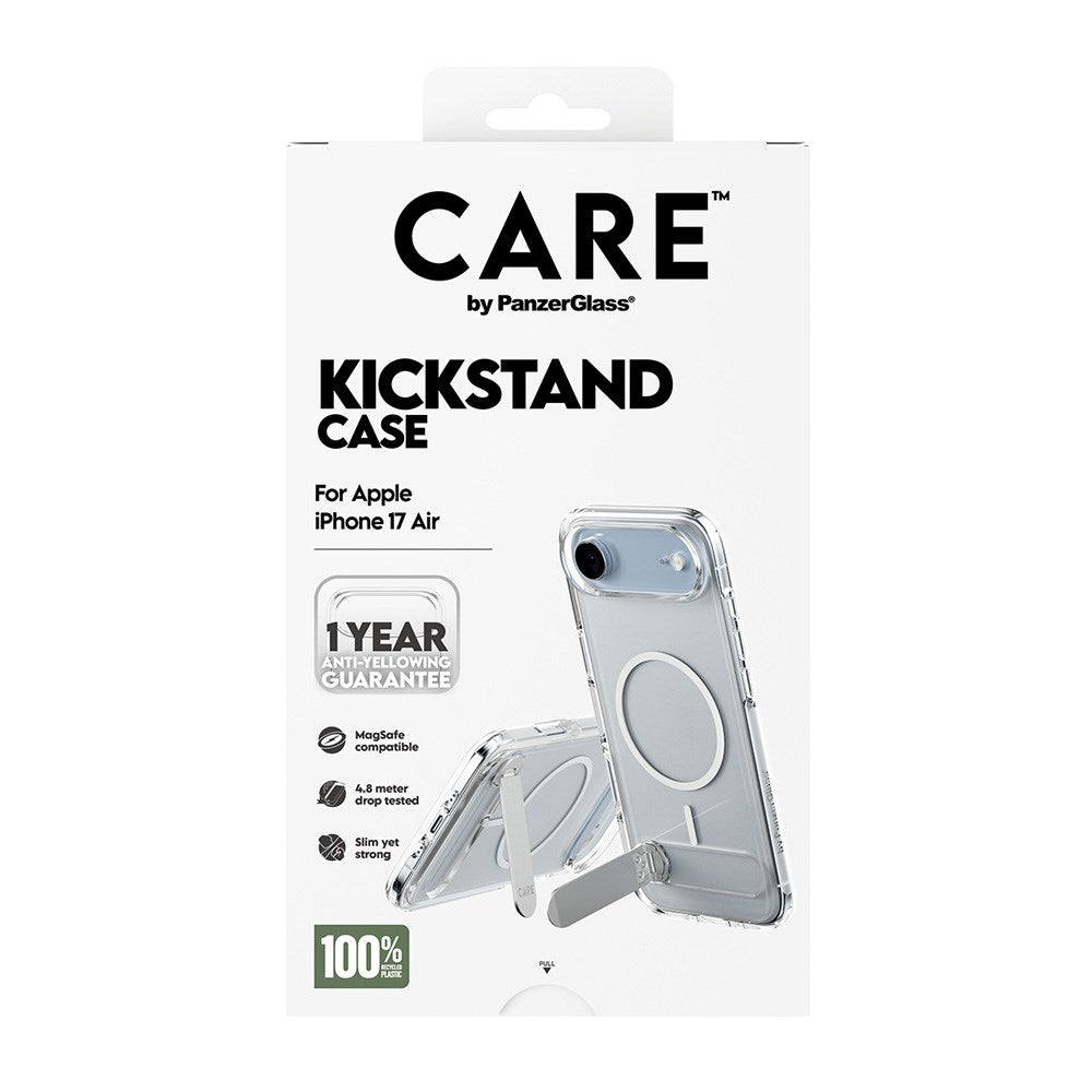 CARE by PanzerGlass iPhone Air Feature Kickstand Skal - MagSafe Kompatibel - Transparent / Silver