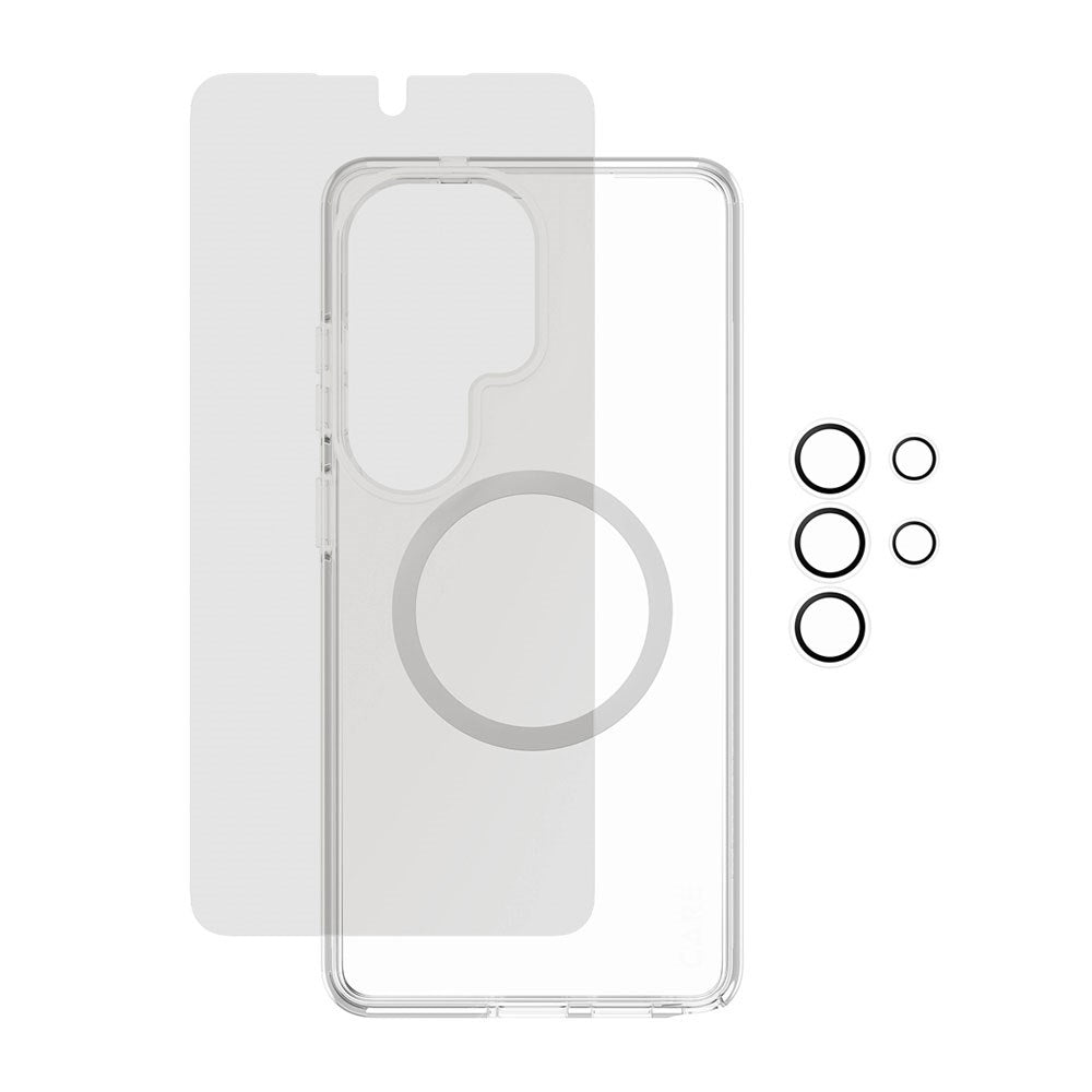 Samsung Galaxy S26 Ultra Urban Combat 3-in-1 Privacy Bundle med Skal / Skärmskydd (Privacy) / Kameraskydd - Qi Kompatibel - Genomskinlig