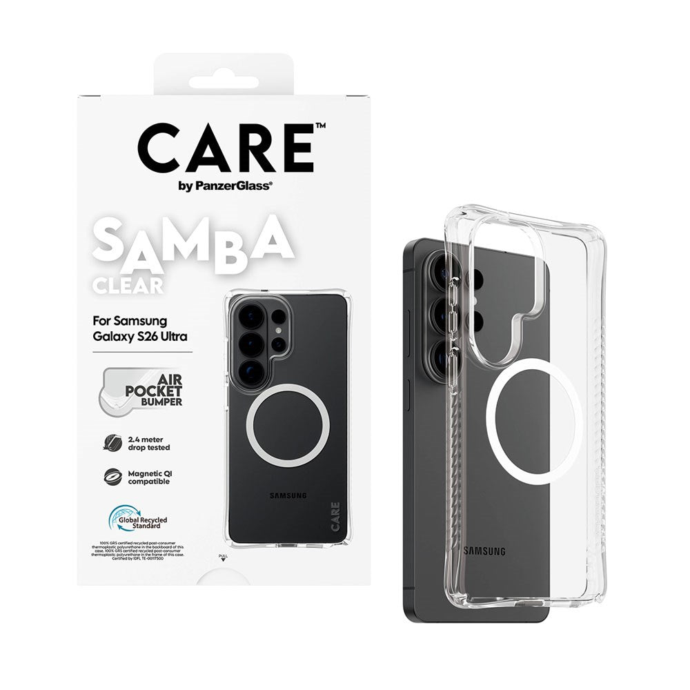 Samsung Galaxy S26 Ultra CARE by PanzerGlass Fashionable Samba Skal - Qi Kompatibel - Genomskinlig