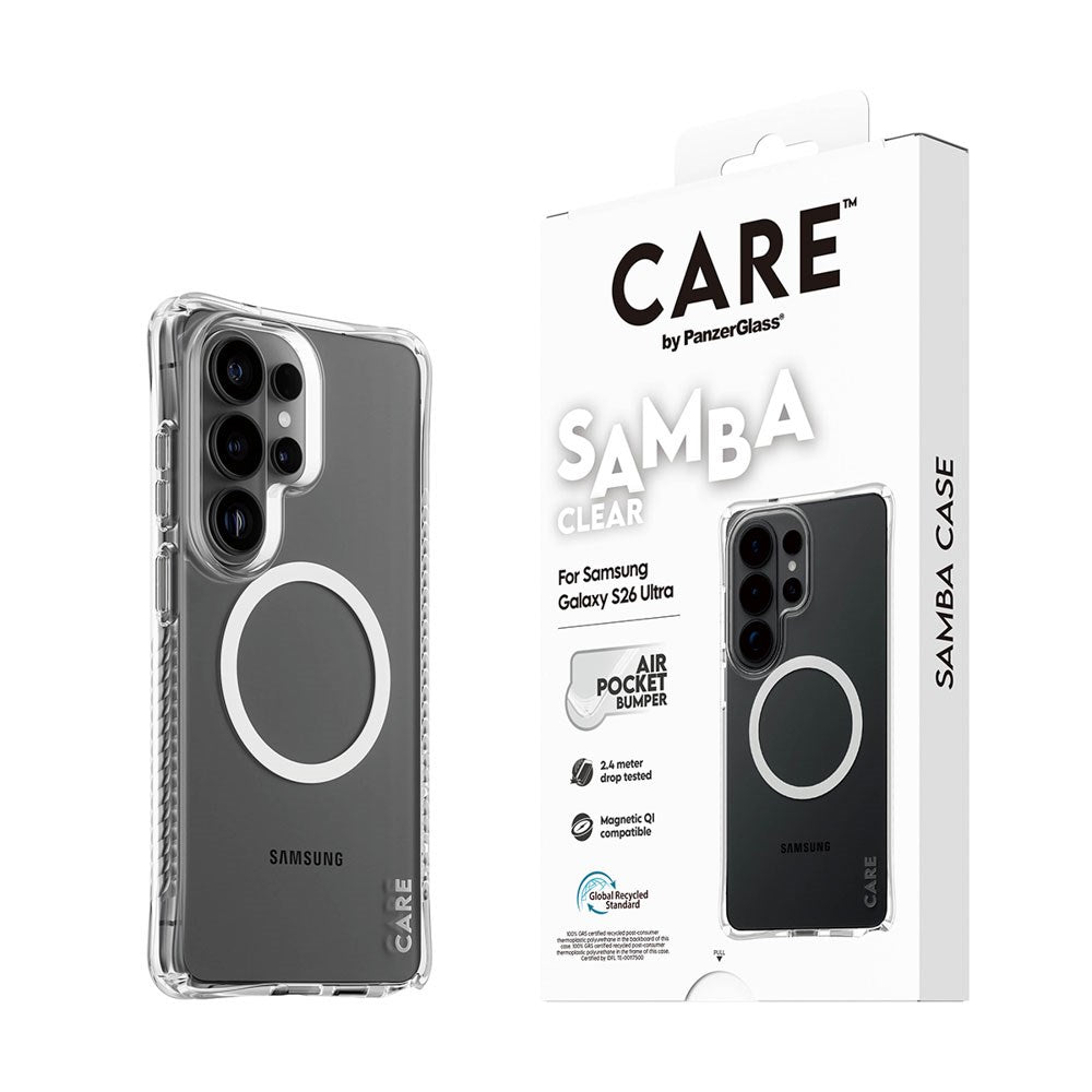 Samsung Galaxy S26 Ultra CARE by PanzerGlass Fashionable Samba Skal - Qi Kompatibel - Genomskinlig