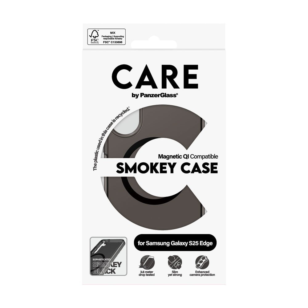 CARE by PanzerGlass Samsung Galaxy S25 Edge FLAGSHIP Urban Combat Skal - MagSafe Kompatibel - Smokey / Black