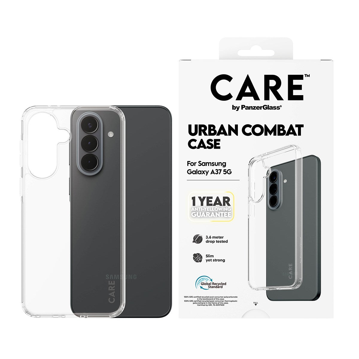 Samsung Galaxy A37 CARE by PanzerGlass Urban Combat Skal - Transparent