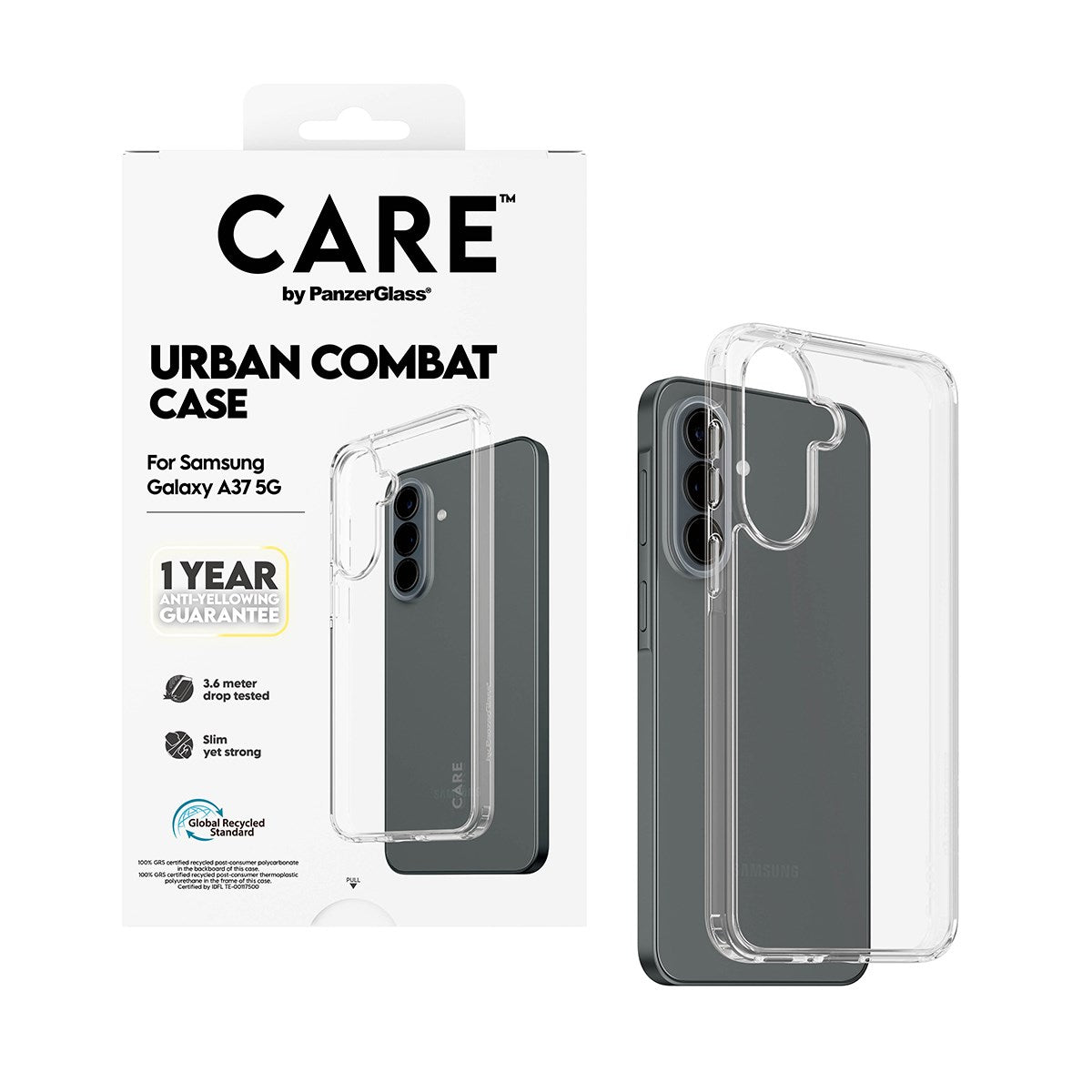 Samsung Galaxy A37 CARE by PanzerGlass Urban Combat Skal - Transparent