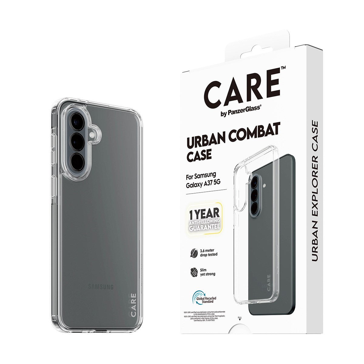 Samsung Galaxy A37 CARE by PanzerGlass Urban Combat Skal - Transparent