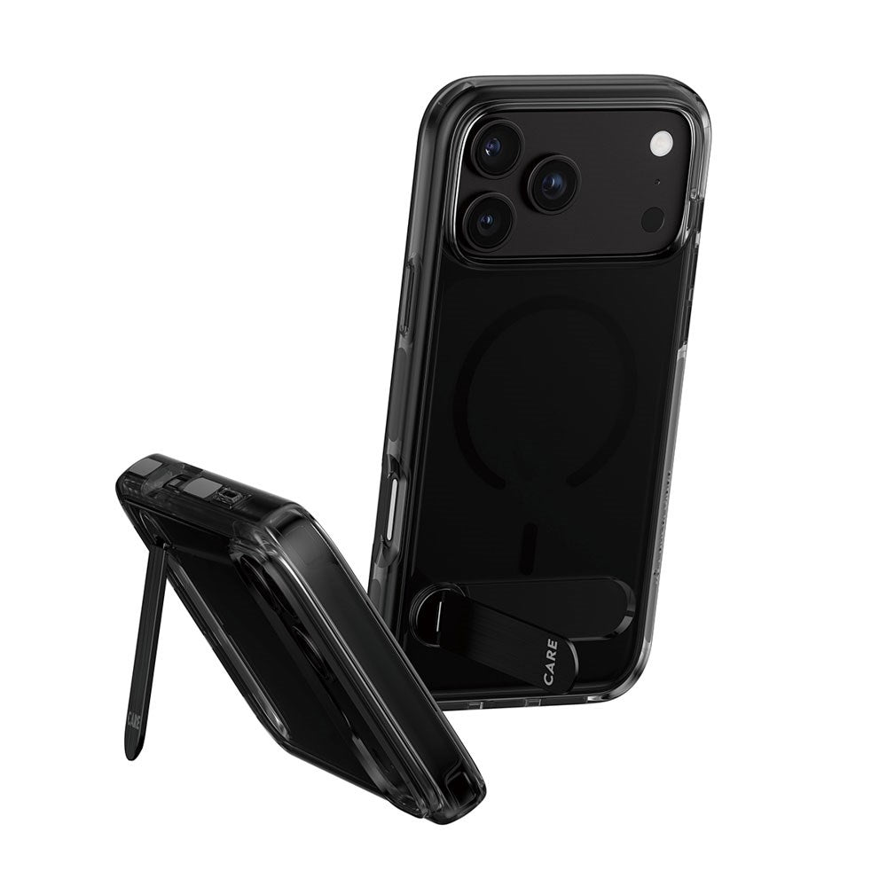 iPhone 18 Pro Max / 17 Pro Max CARE by PanzerGlass Feature Kickstand Skal - MagSafe Kompatibel - Svart / Genomskinlig