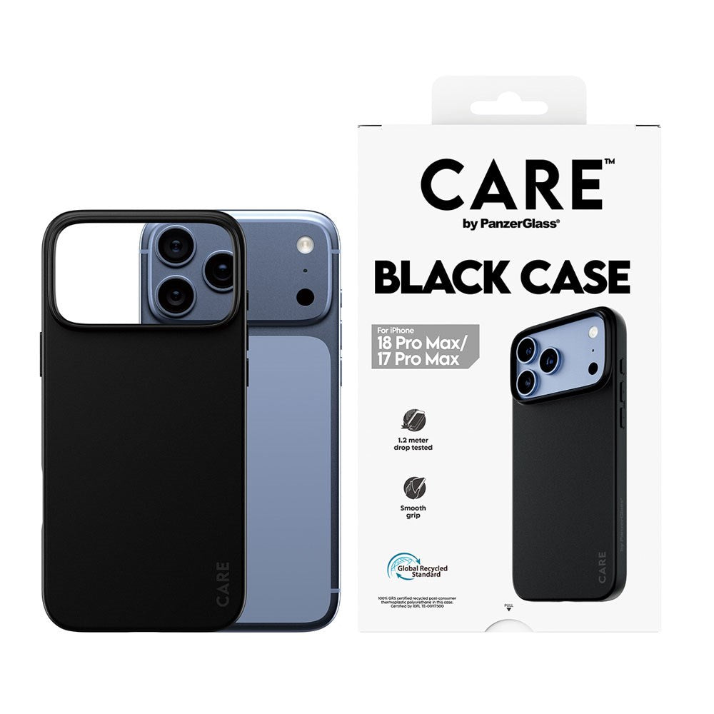 iPhone 18 Pro Max / 17 Pro Max CARE by PanzerGlass Flexibelt Plast Skal - Svart