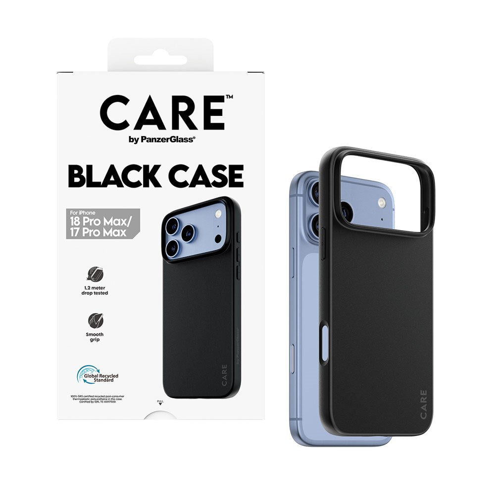 iPhone 18 Pro Max / 17 Pro Max CARE by PanzerGlass Flexibelt Plast Skal - Svart