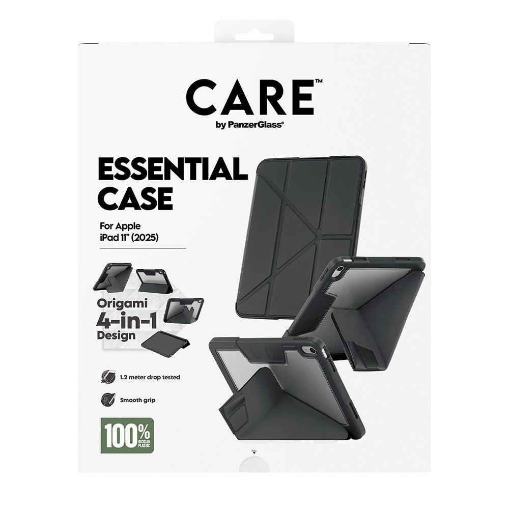 iPad 11" (2025) Care by PanzerGlass Essential Case - Stående Funktion - Svart