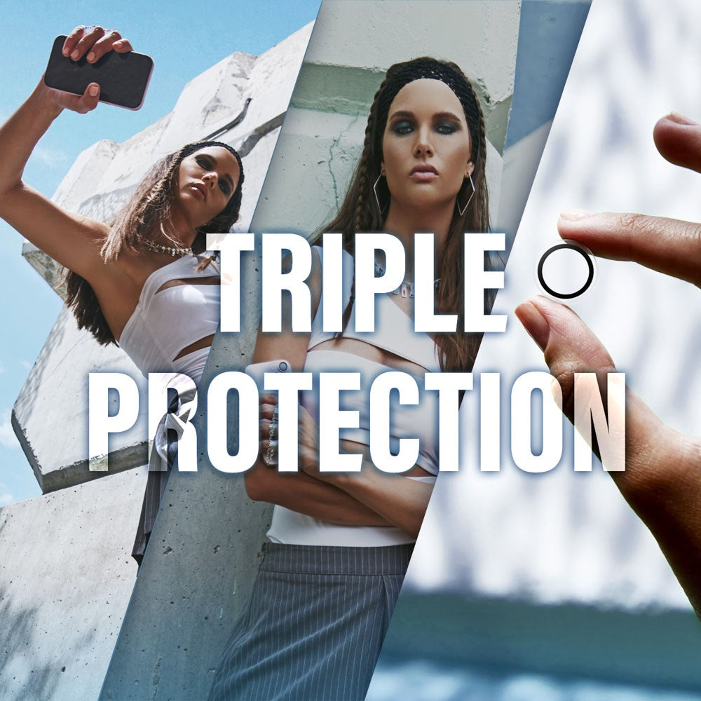 CARE By PanzerGlass iPhone 16e 3-i-1 FASHION Bundle - Skärmskydd (UWF) / Samba Skal / Kameraskydd - Genomskinlig / Vit